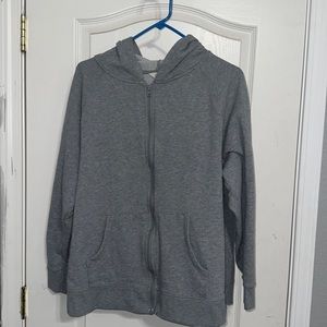 Terra & Sky, Light Gray Zip Up Jacket, XL